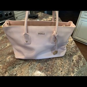 Blush colored Furla handbag